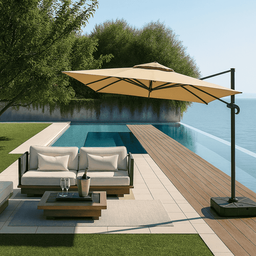 Ombrelone Guarda Sol Java Aluminio 2,5 x 2,5 C/ Base 100L