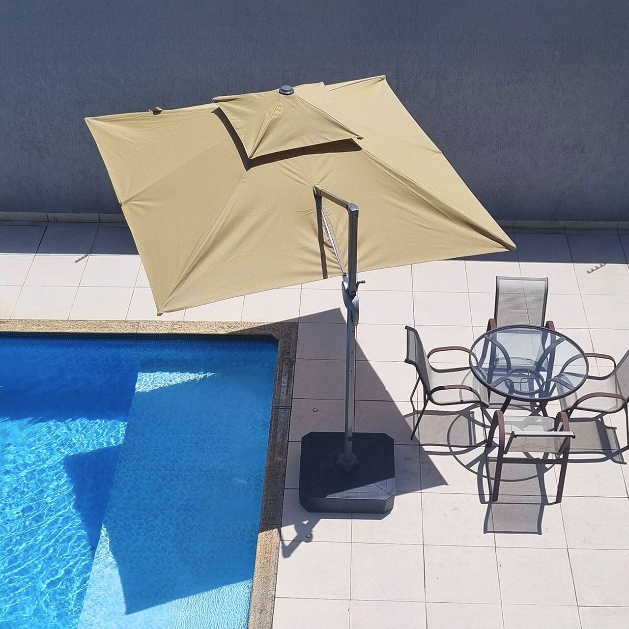 Ombrelone Guarda Sol Java Aluminio 3,0 x 3,0 C/ Base 100L