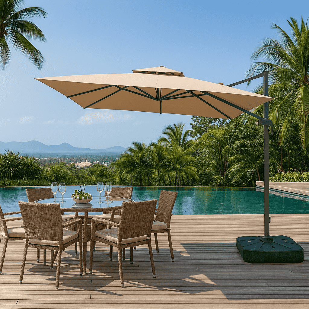 Ombrelone Guarda Sol Premium Alumínio 2,5 x 2,5 C/ Base em 100L