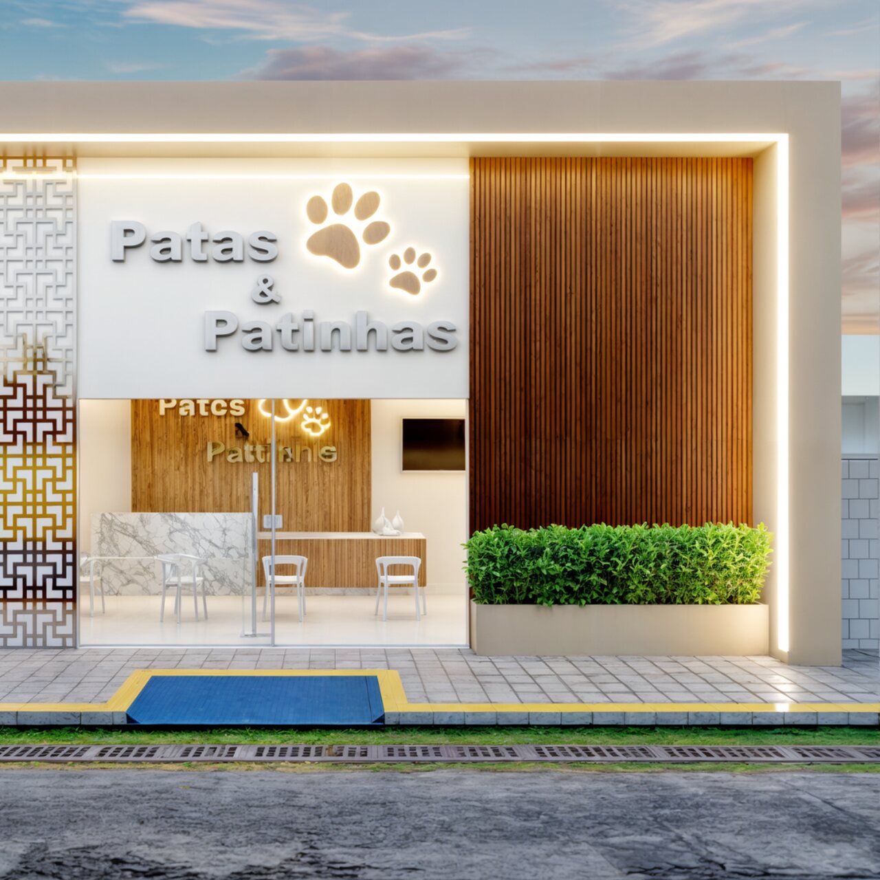 Painel Ripado WPC Externo Cor Amendoa 2,90m x 20cm (0,58m²)