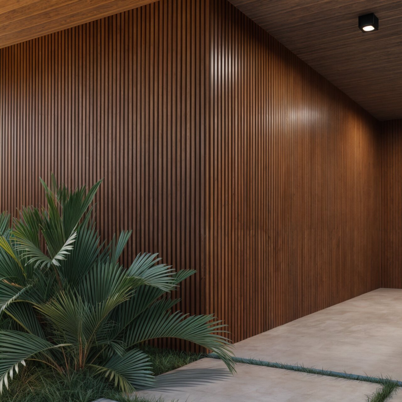 Painel Ripado WPC Externo Cor Amendoa 2,90m x 20cm (0,58m²)