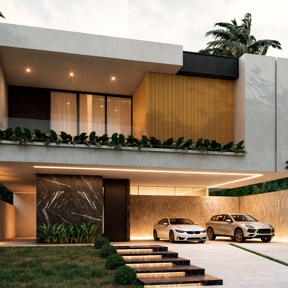 Painel Ripado WPC Externo Cor Angelim Ouro 2,90m x 20cm (0,58m²)