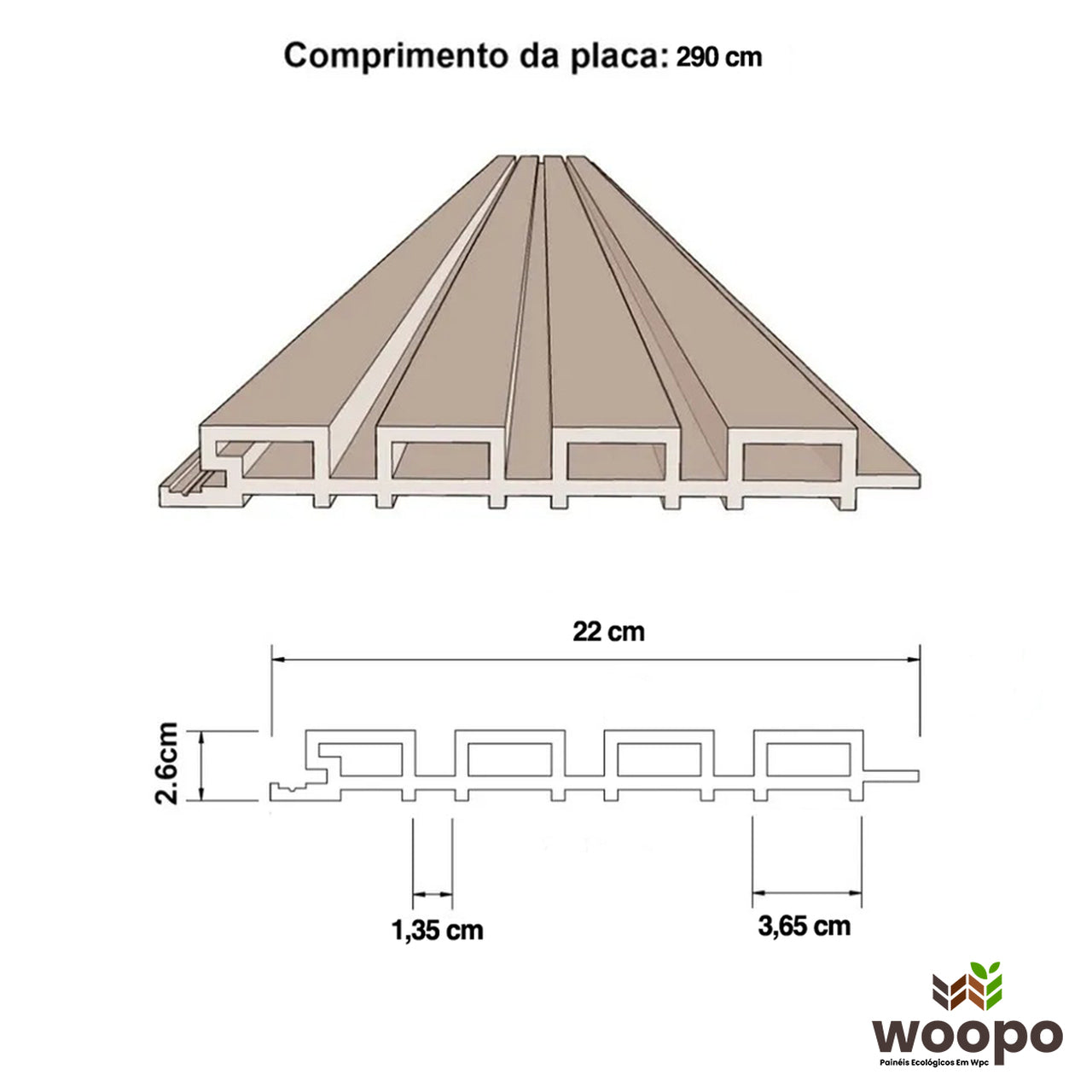Painel Ripado WPC Externo Cor Preto 2,90m x 20cm (0,58m²)