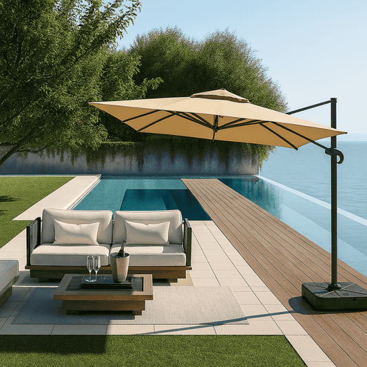 Ombrelone Guarda Sol Java Aluminio 2,5 x 2,5  C/ Base 100L