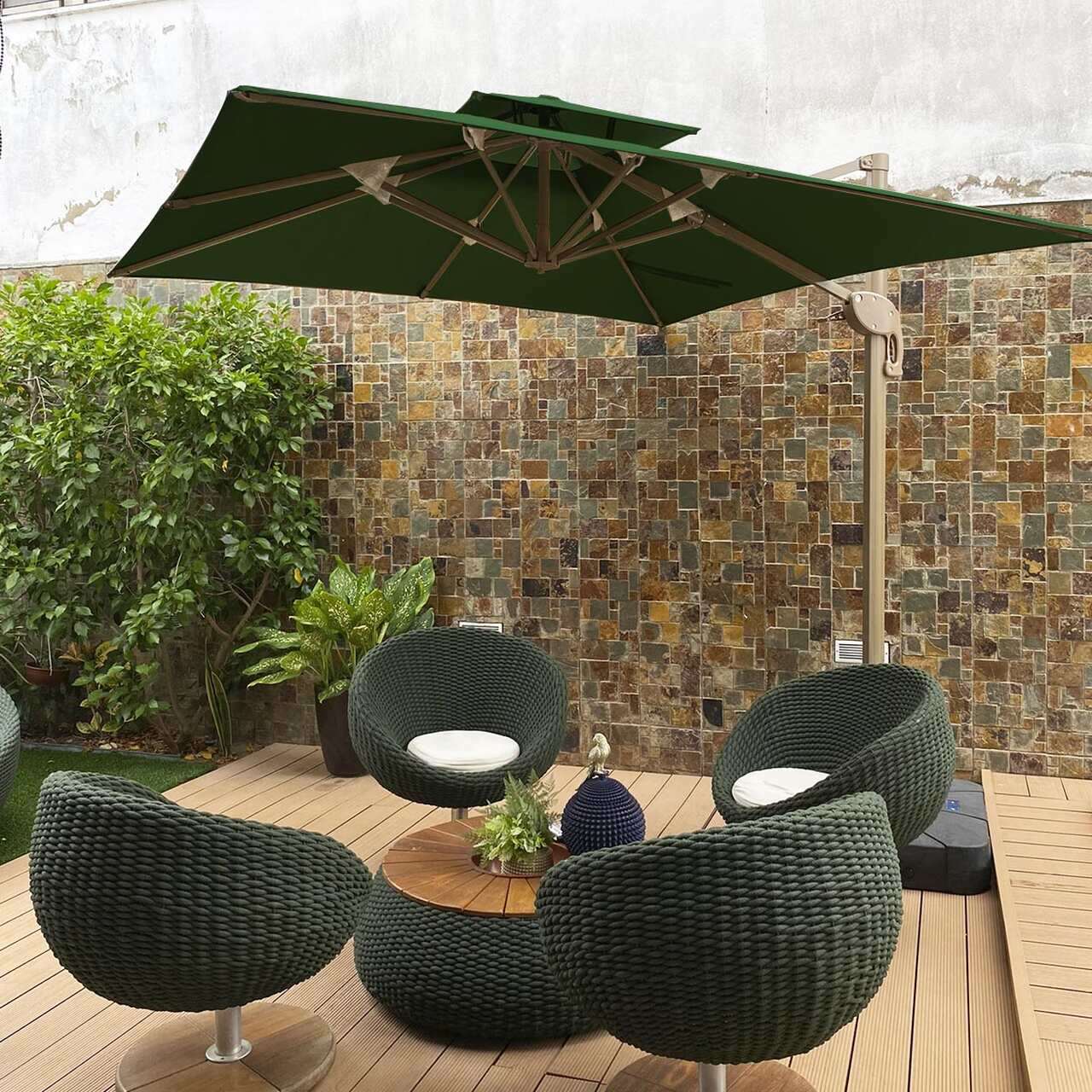 Ombrelone Guarda Sol Premium Aluminio 3,0 x 3,0  C/ Base em 100L
