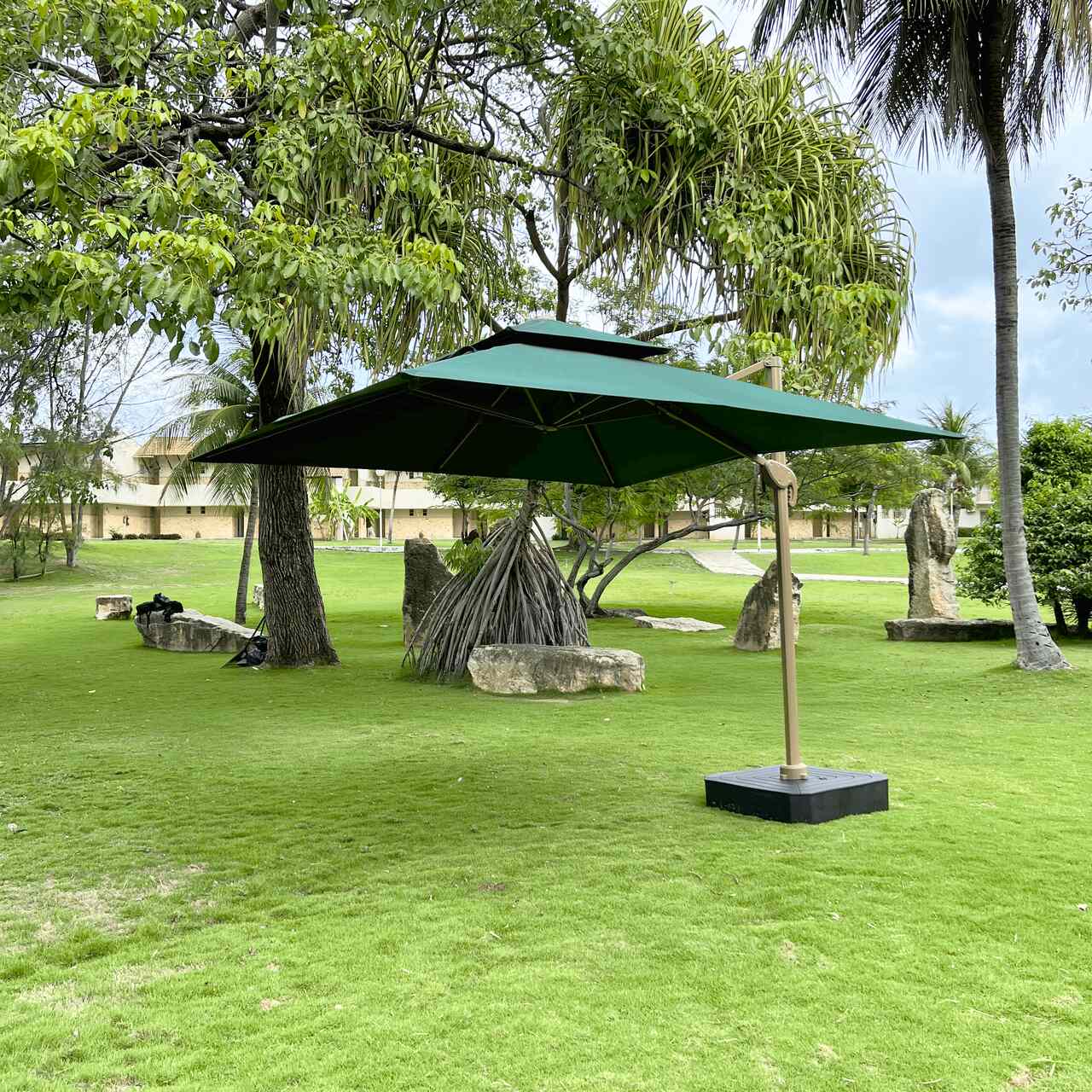Ombrelone Guarda Sol Premium Aluminio 3,0 x 3,0  C/ Base em 100L