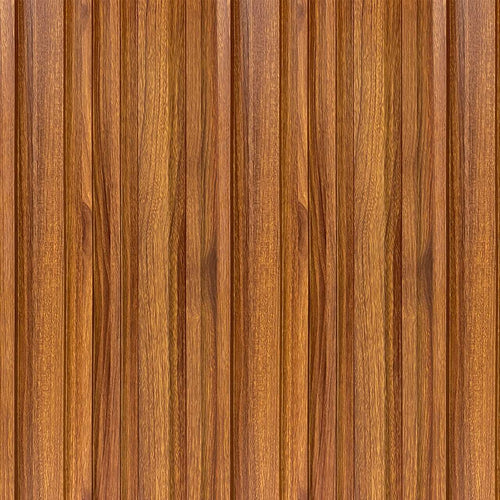 Painel Ripado Cor: Nogueira de uso Interno em WPC Double 2,90m x 18cm (0,522m²)