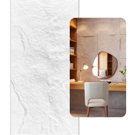 Rocha Leve Revestimento Pedra 3D Cor Branco 1.20m X 0,60m