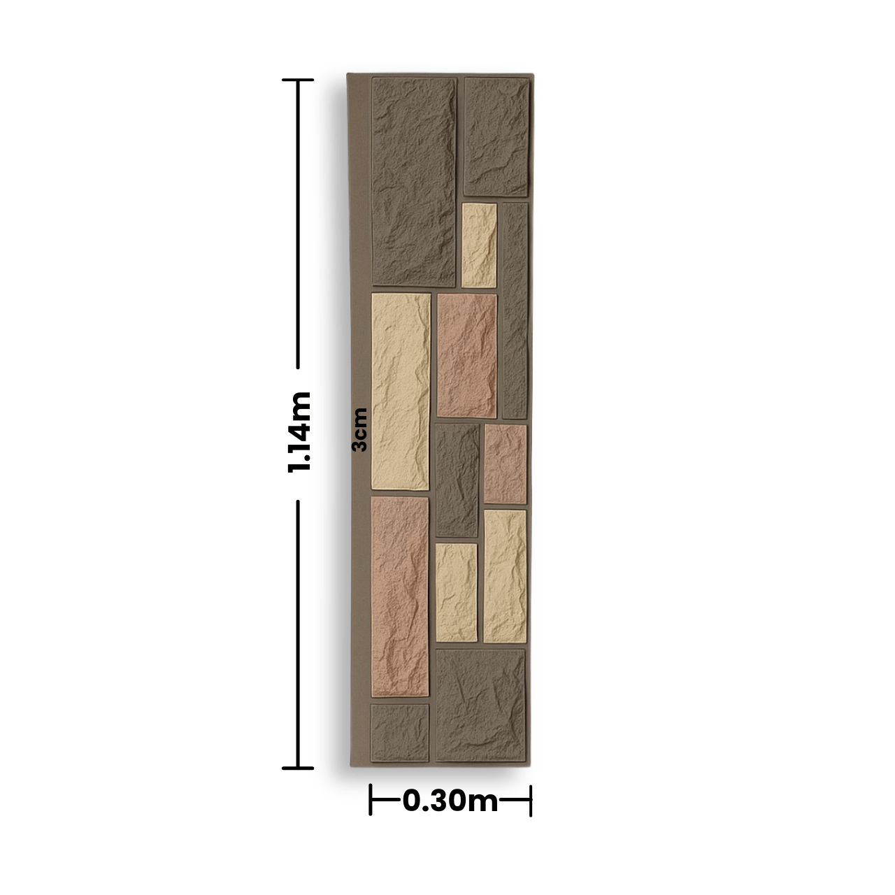 Rocha Leve Revestimento Tijolinho 3D PU 1,14x0,30m